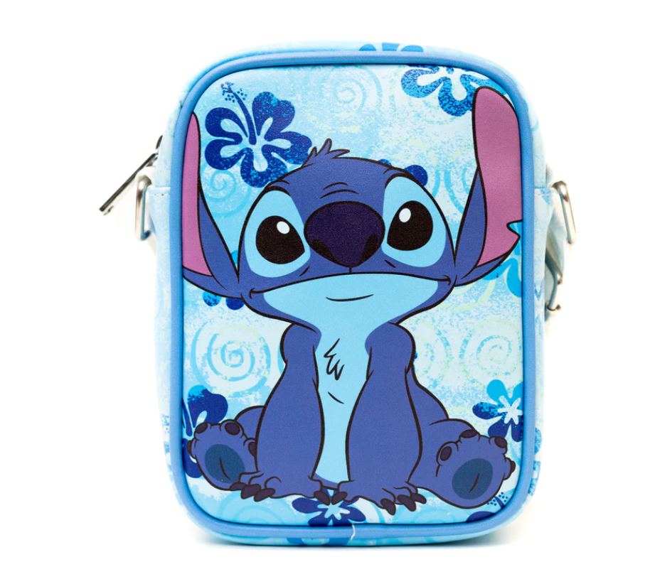 Disney Lilo & Stitch Crossbody Bag in Blue w/ Stitch Flowers