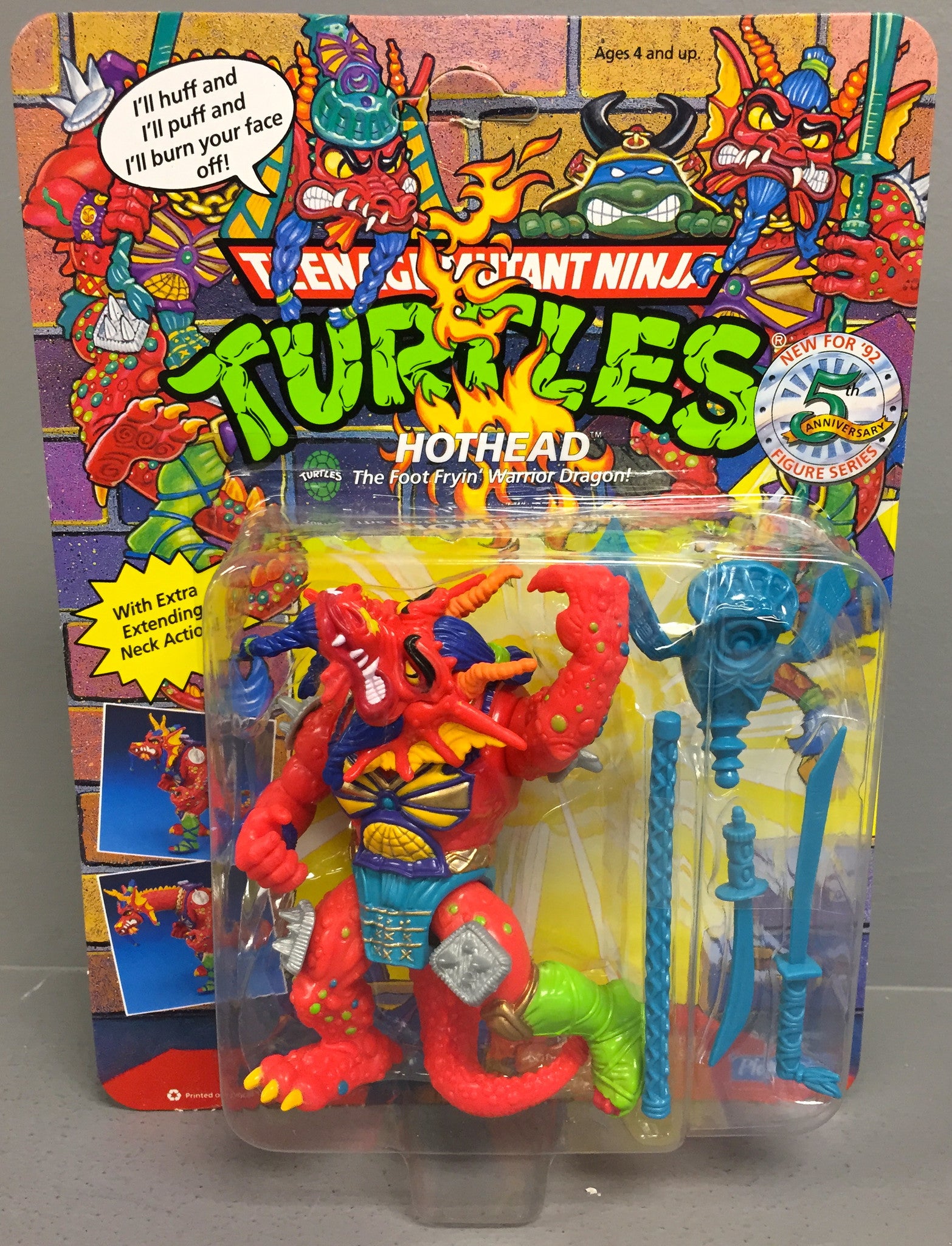 Vintage Teenage Mutant Ninja Turtles Hothead Action Figure