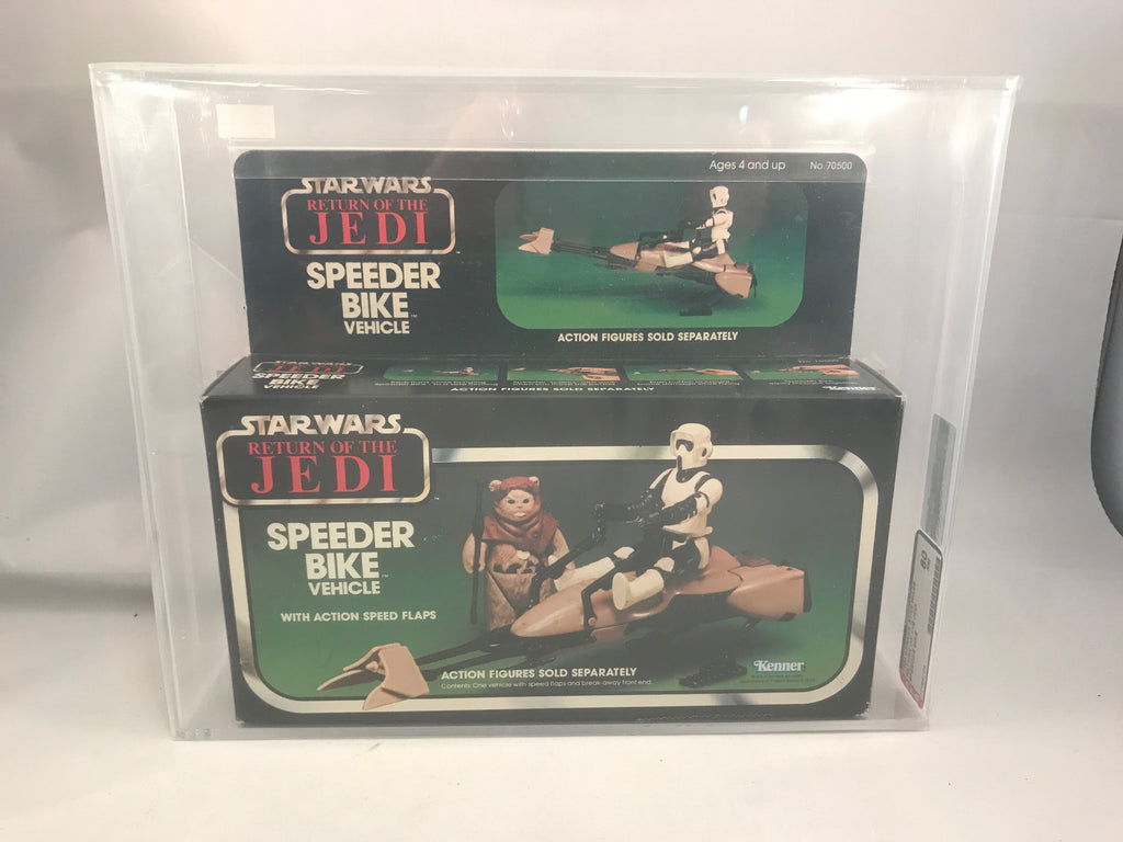 Vintage Star Wars ROTJ Speeder Bike Vehicle AFA 80 MIB