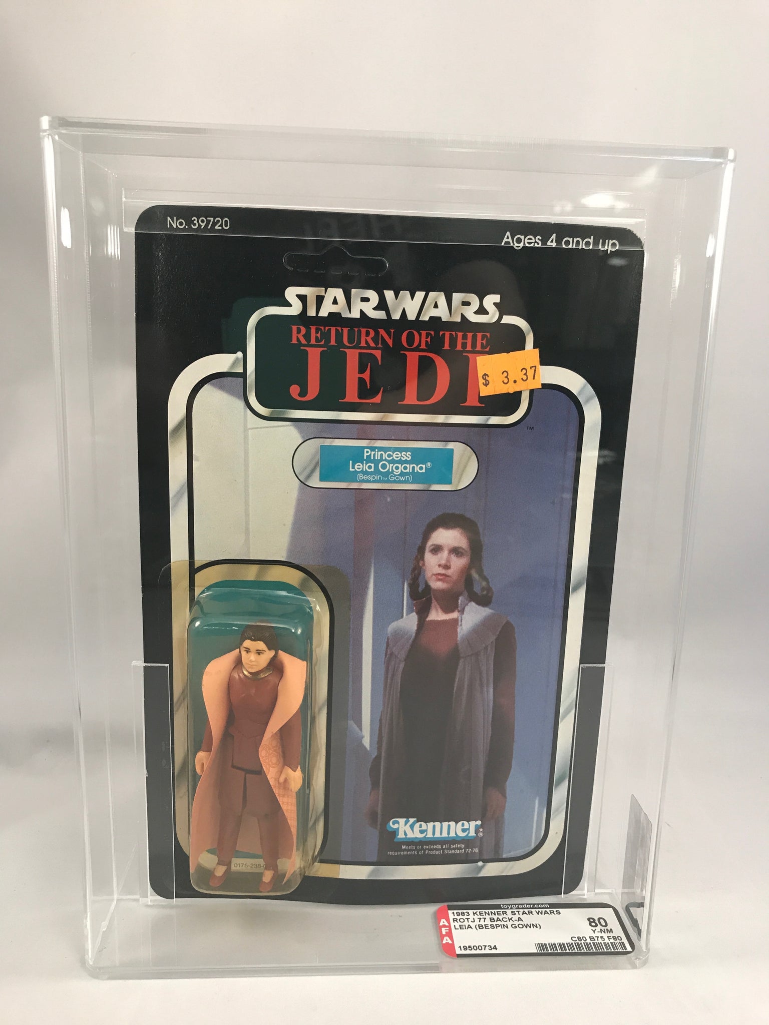 Vintage Star Wars ROTJ Princess Leia Organa (Bespin Gown) 77-Back-A AFA 80  MOC