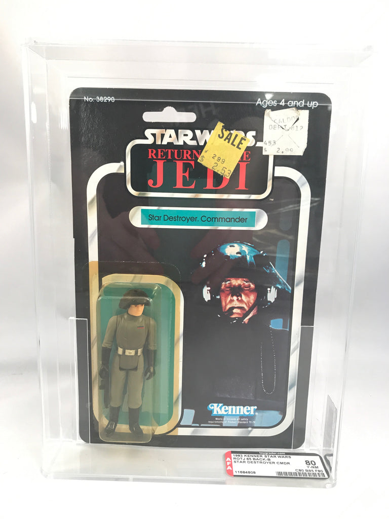 Vintage Star Wars ROTJ Star Destroyer Commander 65-Back-B AFA 80 MOC