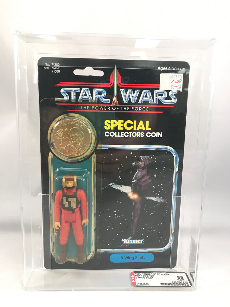 Vintage Star Wars POTF B-Wing Pilot 92-Back AFA 85 MOC