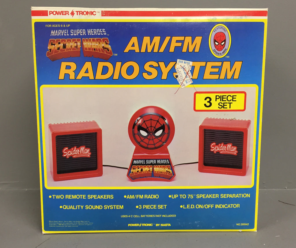 Vintage Marvel Spider-Man AM/FM Radio System MIB