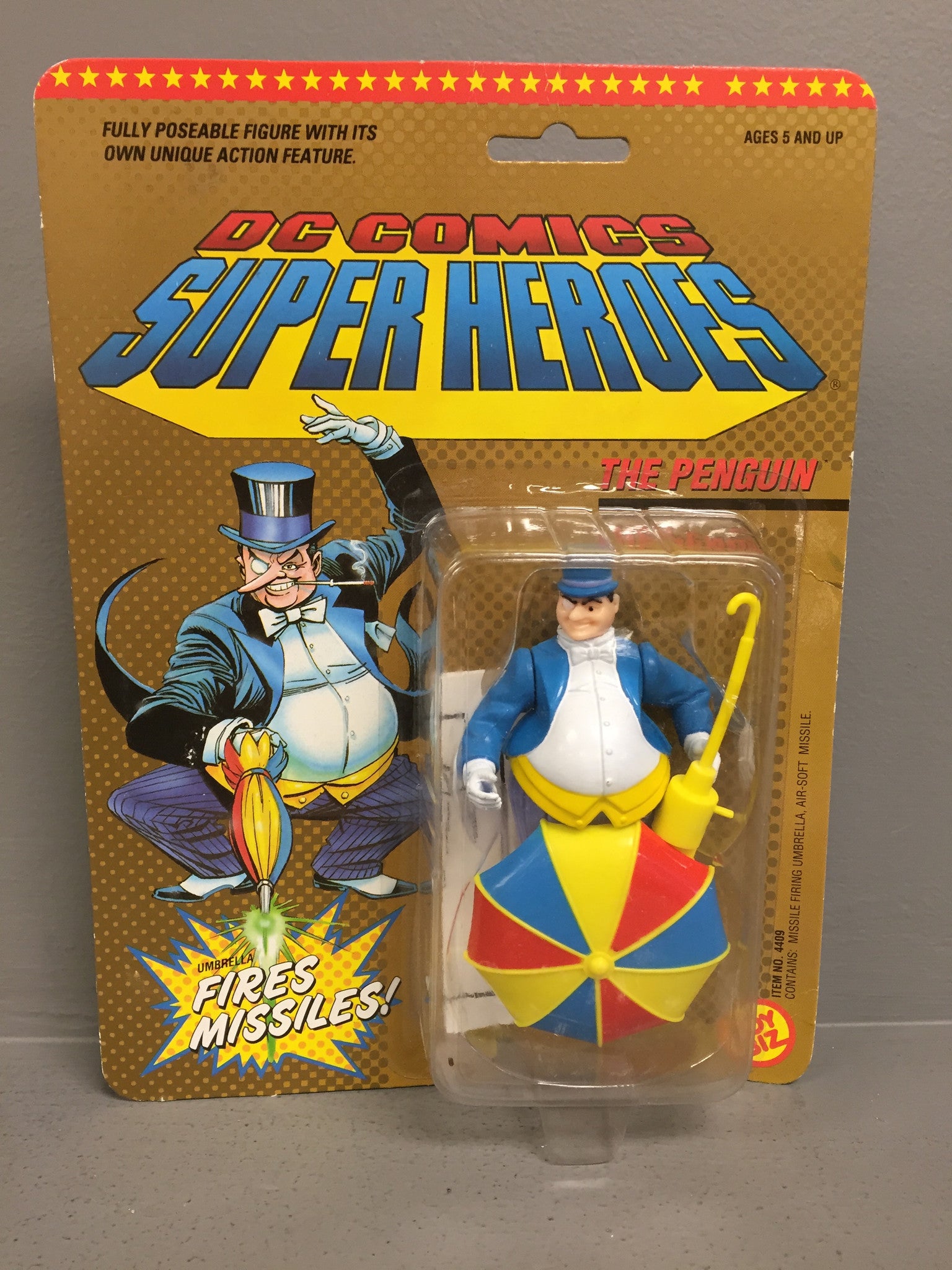 Vintage 1989 DC Comics Toy Biz Super Heroes Penguin Figure MOC