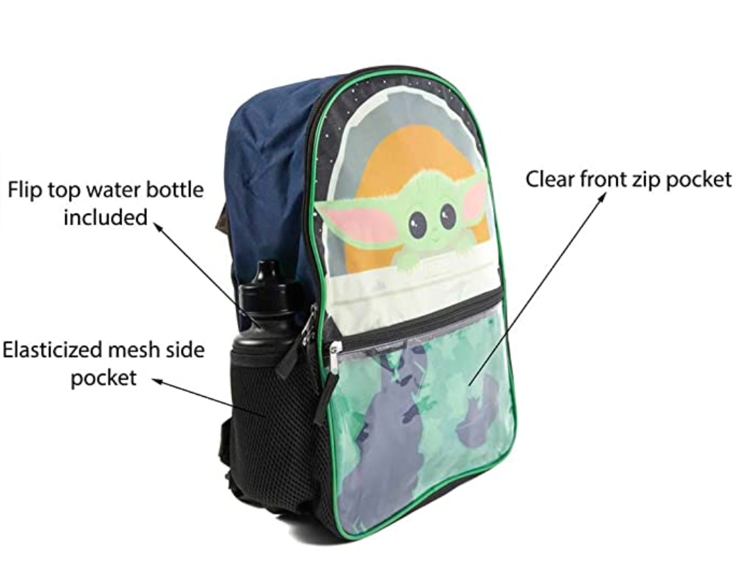 Star Wars Mandalorian Baby Yoda The Child Kids Backpack Set 16