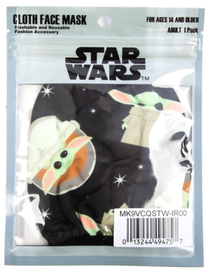 The Mandalorian The Child Baby Yoda Adjustable Face Cover (Black)