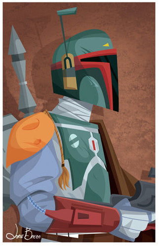 Star Wars Boba Fett Portrait Comic-Style Print 11" x 17"