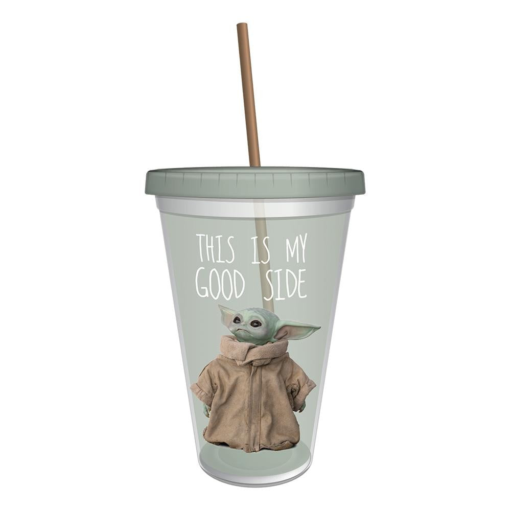 Star Wars Yoda 16 oz. Flip Straw Acrylic Cup