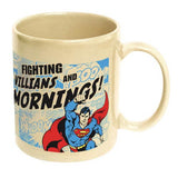 Superman Fighting Villains and Mornings Ceramic Mug